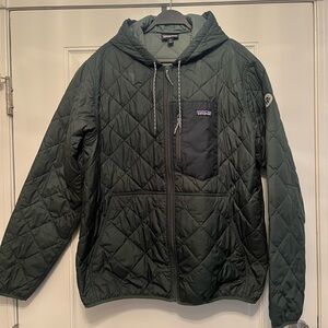 Patagonia Men's Dark Green Quilted Bomber Jacket